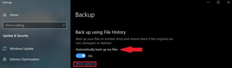 Kuidas kasutada failiajalugu turvalise varukoopia tegemiseks Windows 10-s