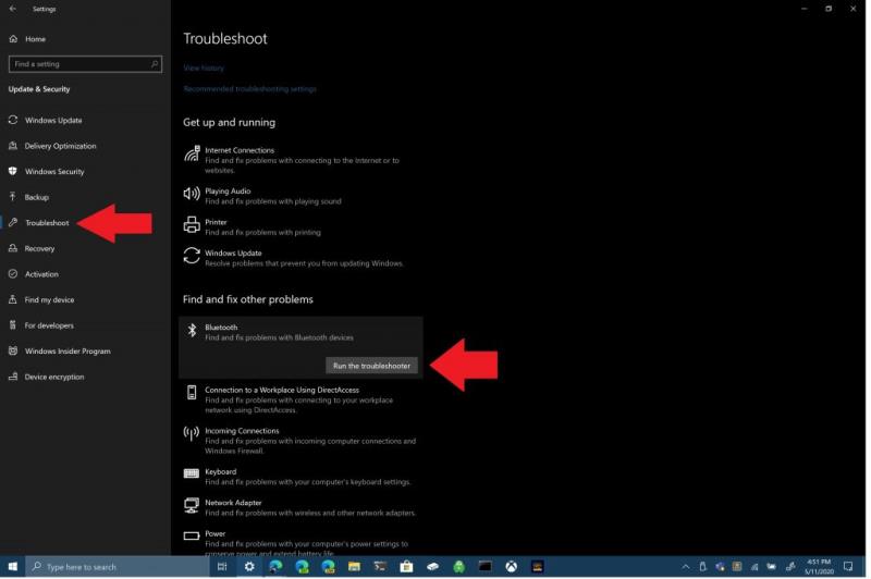 Bluetooth-ongelmien korjaaminen Windows 10:ssä