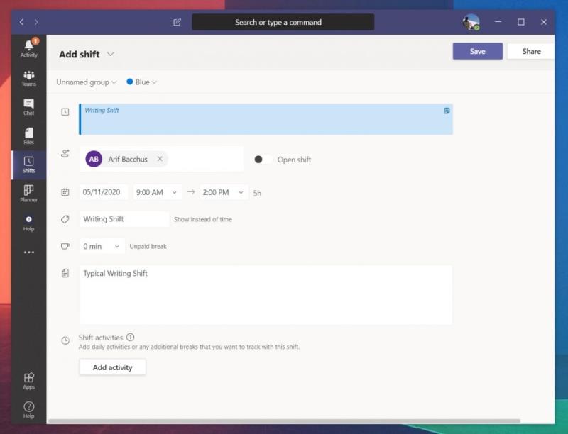 Как да използвате Shifts в Microsoft Teams за управление на работното време, графиците и други