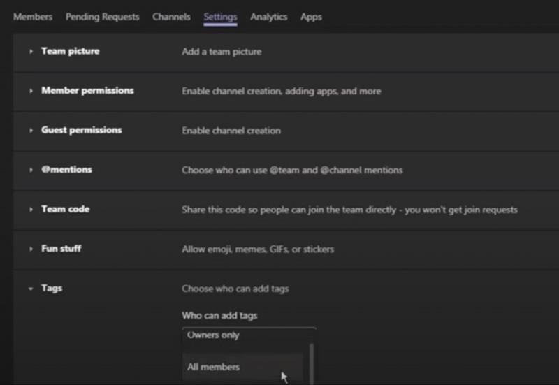 Hur man lägger till taggar i Microsoft Teams
