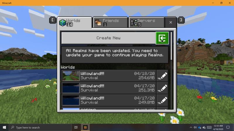 Kuinka varmuuskopioida ja tuoda maailmoja Minecraftissa Windows 10:ssä