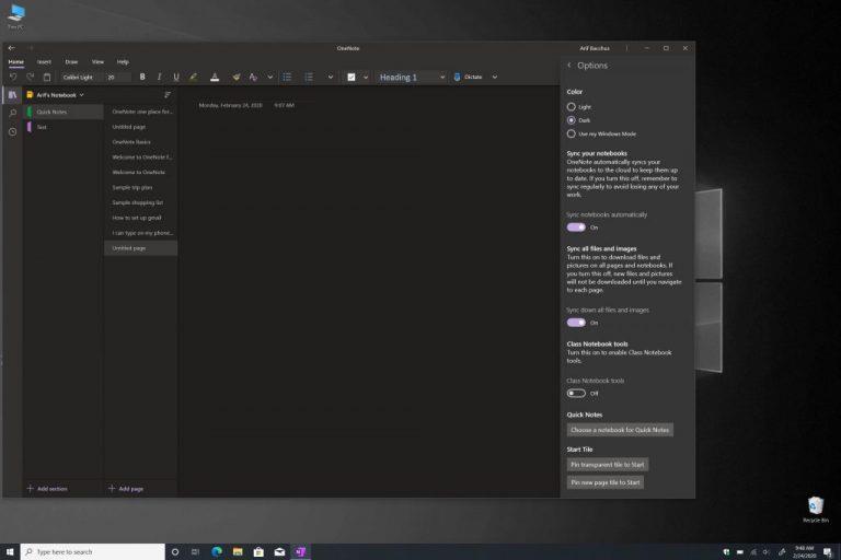 Hvernig á að kveikja á Dark Mode í OneNote á Mac, Windows, iOS og Android