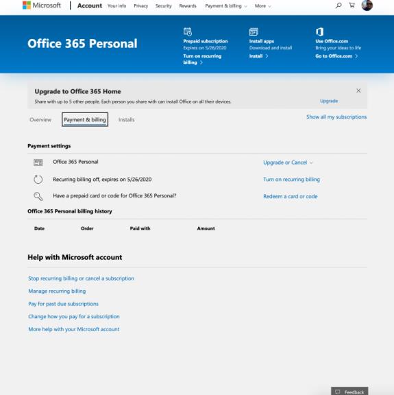 Kako upravljati, otkazati ili izmijeniti svoju pretplatu na Office 365