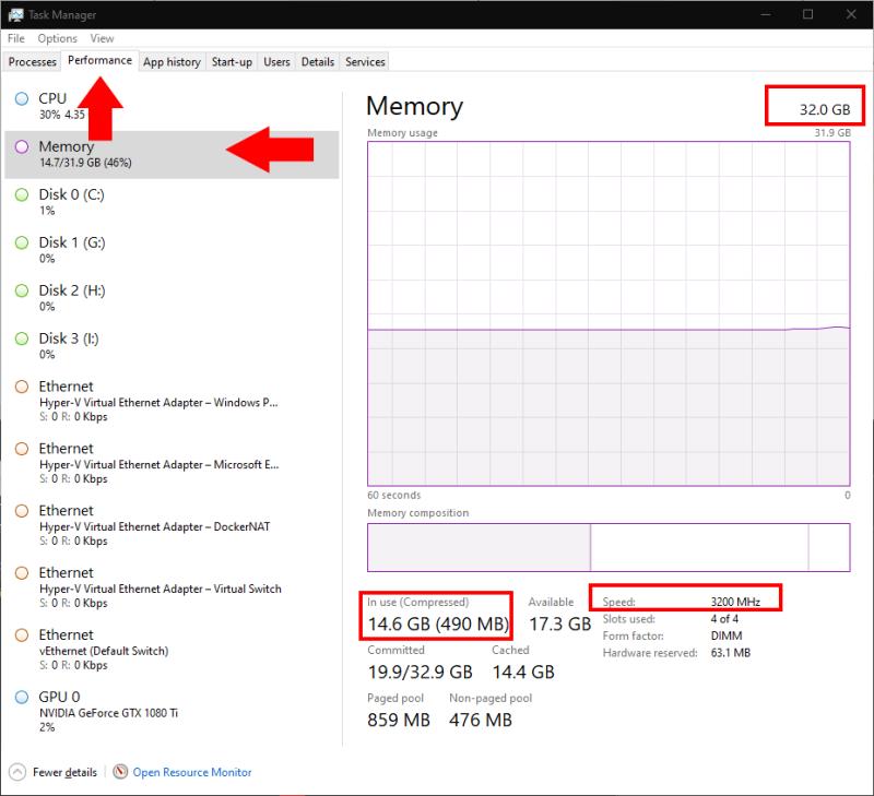 Kā pārbaudīt RAM lielumu un ātrumu operētājsistēmā Windows 10