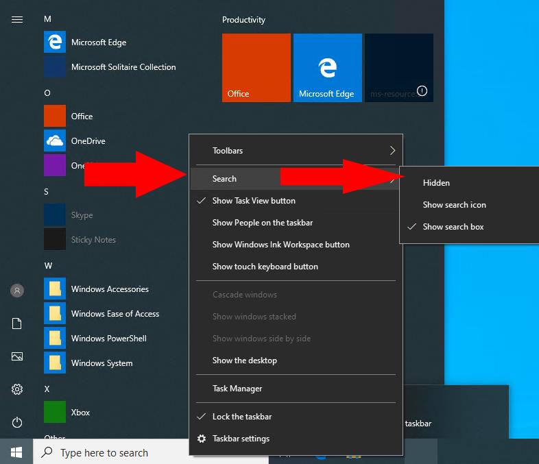 Kako sakriti traku za pretraživanje u sustavu Windows 10