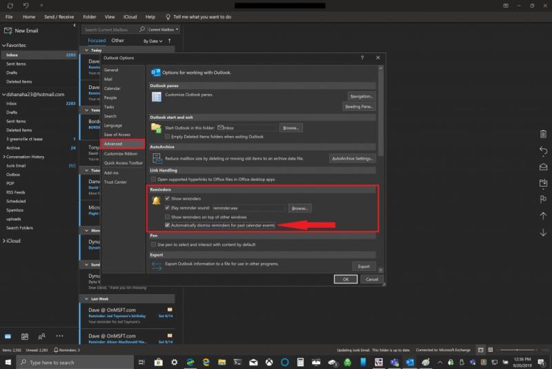 Како одбацити прошле Оутлоок подсетнике у Оффице 365