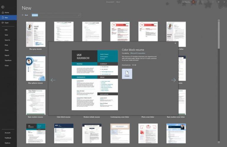 Jak vytvořit profesionálně vypadající životopis ve Wordu v Office 365