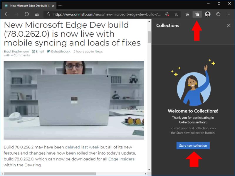Πώς να χρησιμοποιήσετε τις Συλλογές στο Microsoft Edge Insider
