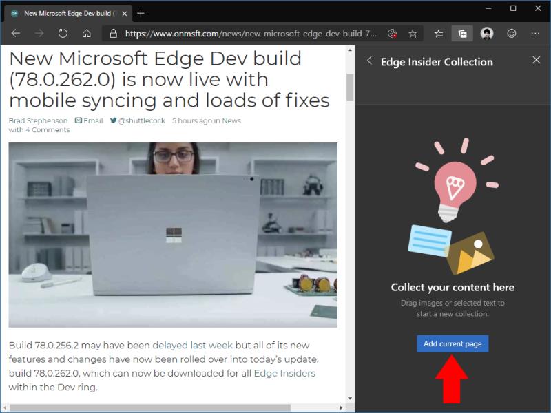Hur man använder samlingar i Microsoft Edge Insider
