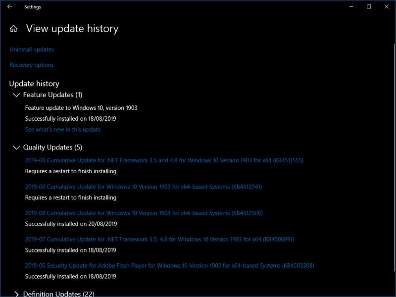 Com veure les actualitzacions instal·lades a Windows 10