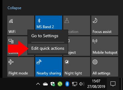 Kako nastaviti hitra dejanja v posodobitvi sistema Windows 10 maja 2019
