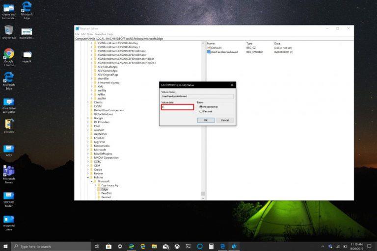 Як видалити кнопку зворотного зв’язку Smiley Face у бета-версії Microsoft Edge, збірках для розробників і Canary