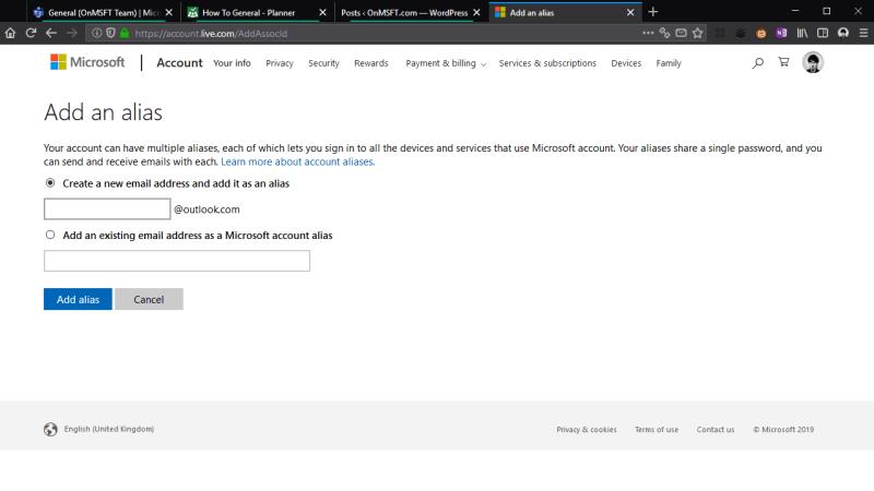Kako stvoriti alias e-pošte za svoj Outlook.com račun