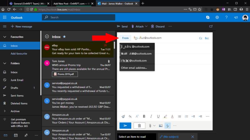 Kuidas luua oma Outlook.com-i konto jaoks e-posti varjunime