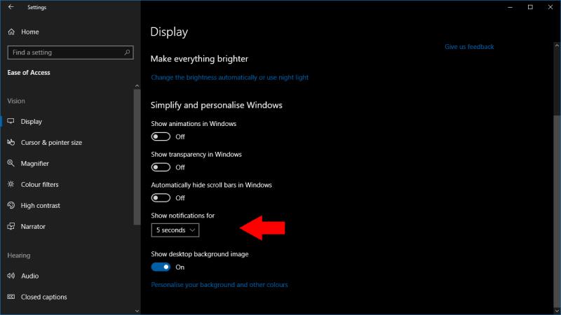Как да увеличите времето за изчакване на известия в Windows 10