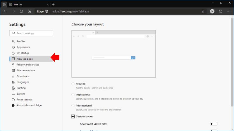 Com personalitzar la vostra pàgina de pestanya nova a Microsoft Edge Insider