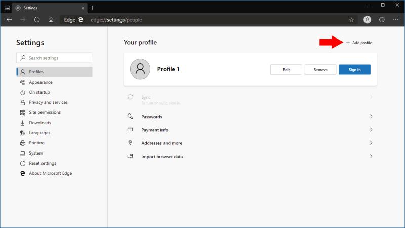 Hur man använder profiler, en ny funktion i Microsoft Edge Insider