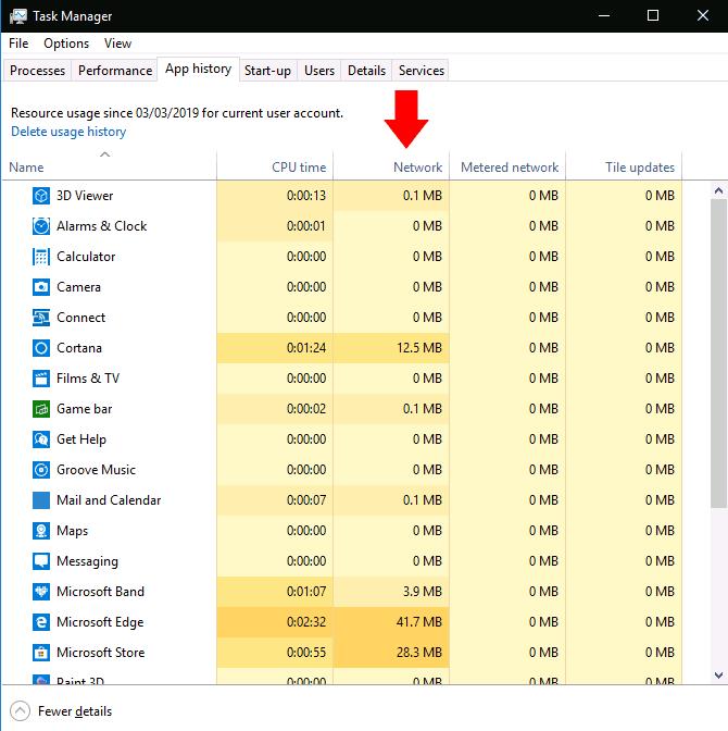 Com comprovar quines aplicacions utilitzen la vostra connexió a Internet a Windows 10