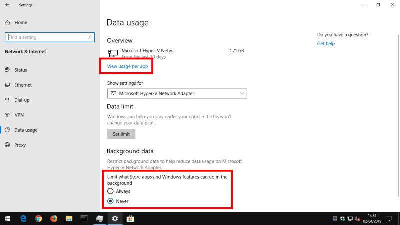 Com comprovar quines aplicacions utilitzen la vostra connexió a Internet a Windows 10