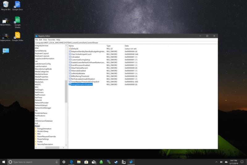 Kā iespējot atlikušā akumulatora darbības laika indikatoru operētājsistēmā Windows 10
