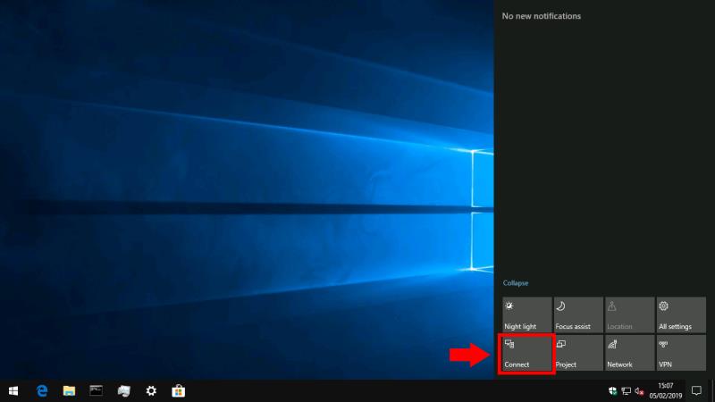 Kā izveidot savienojumu ar bezvadu displeju operētājsistēmā Windows 10