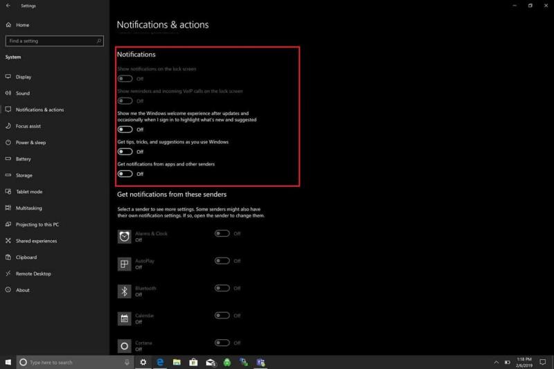 Kā apturēt vai pat apturēt visus Windows 10 paziņojumus