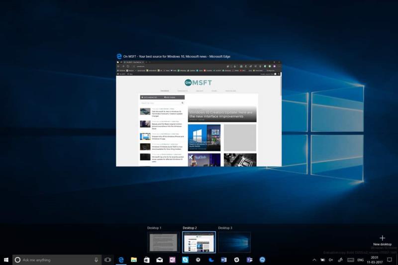 Kako me virtualna stolna računala sustava Windows 10 održavaju produktivnim cijeli dan