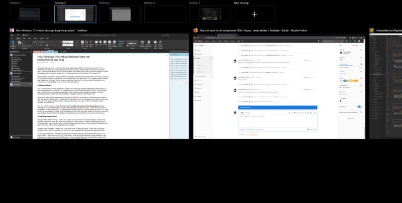 Kā operētājsistēmas Windows 10 virtuālie galddatori nodrošina man produktīvu darbu visas dienas garumā