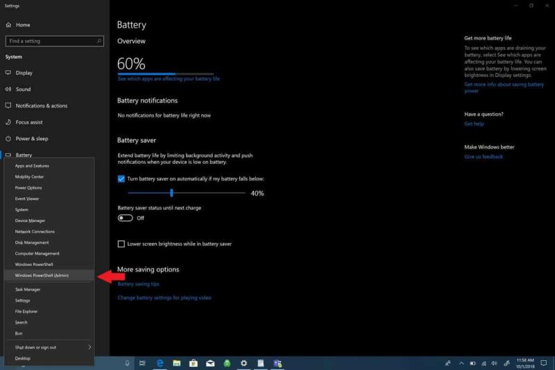 Hur man genererar en batterirapport i Windows 10
