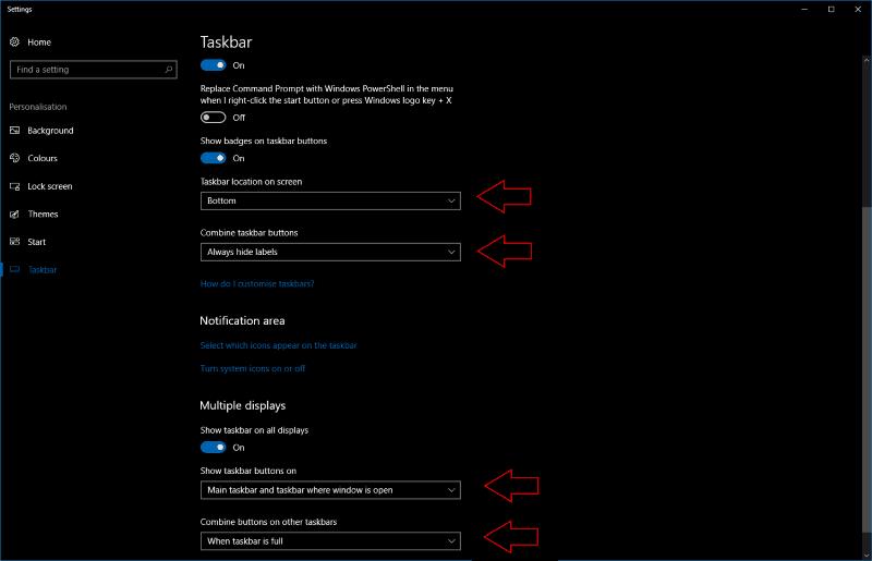Kako spremeniti položaj opravilne vrstice v sistemu Windows 10