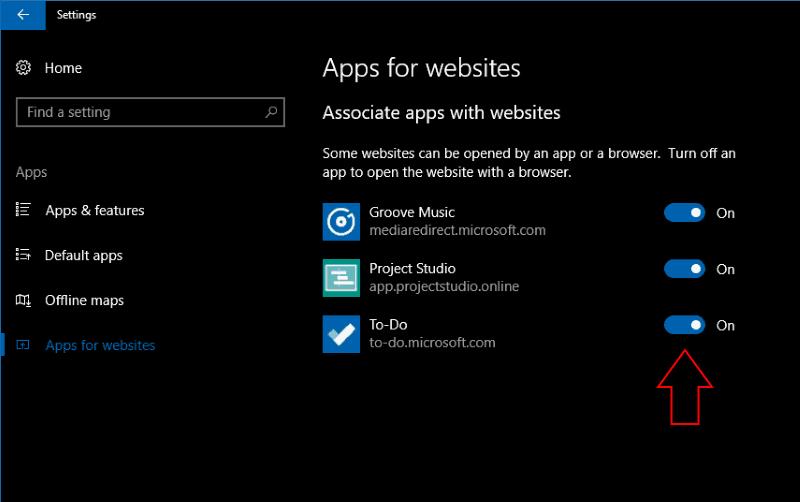 Mitä ovat sovellukset verkkosivustoille Windows 10:ssä?