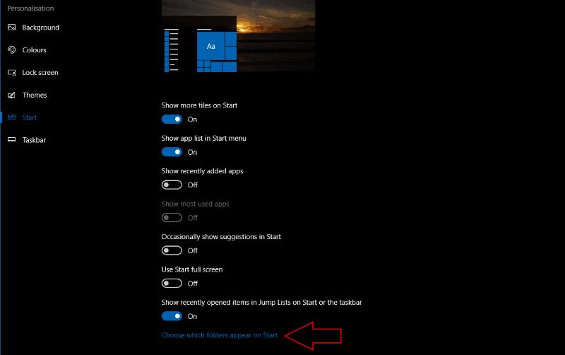 Kako prilagoditi prečace mape u izborniku Start sustava Windows 10