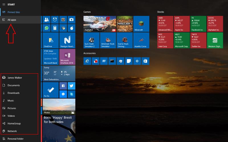 Kako omogućiti izbornik Start preko cijelog zaslona u sustavu Windows 10