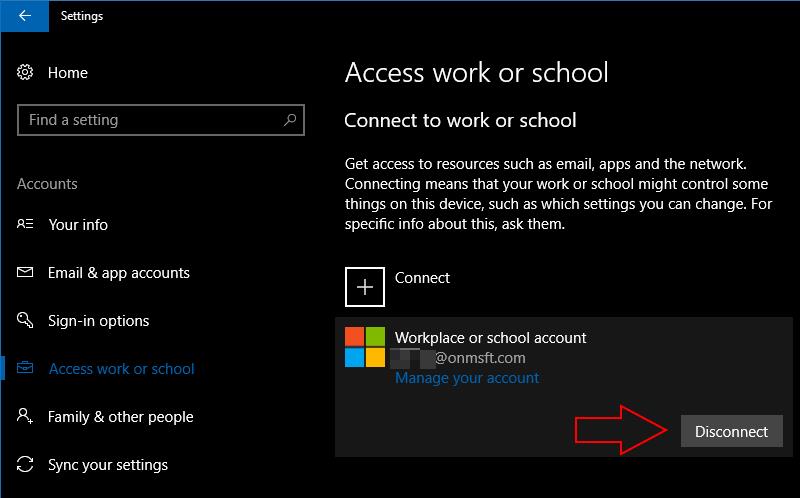Hvordan administrere personlige kontoer, jobb- og skolekontoer i Windows 10