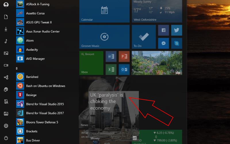 Kā izveidot mapes Windows 10 izvēlnē Sākt
