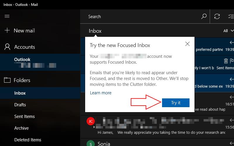 Kako onemogućiti Outlookov Focused Inbox