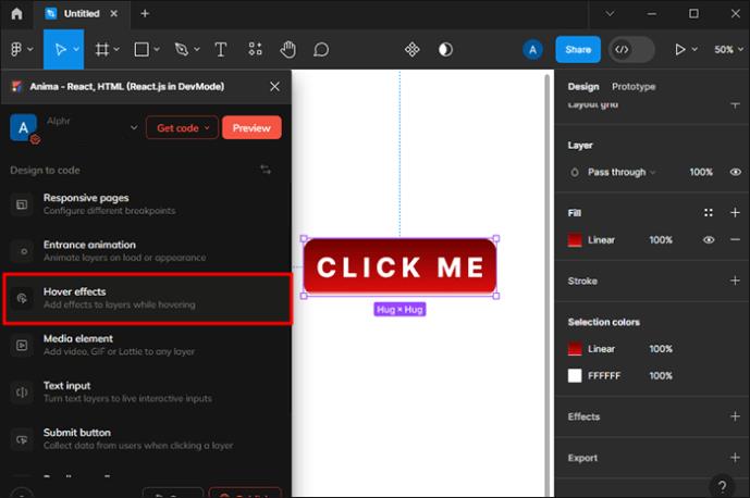Як зробити ефект наведення в Figma