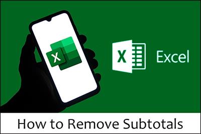 Slik fjerner du deltotaler i Excel