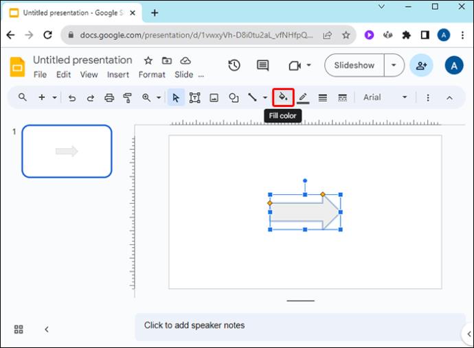 Jak změnit barvu šipky v Prezentacích Google