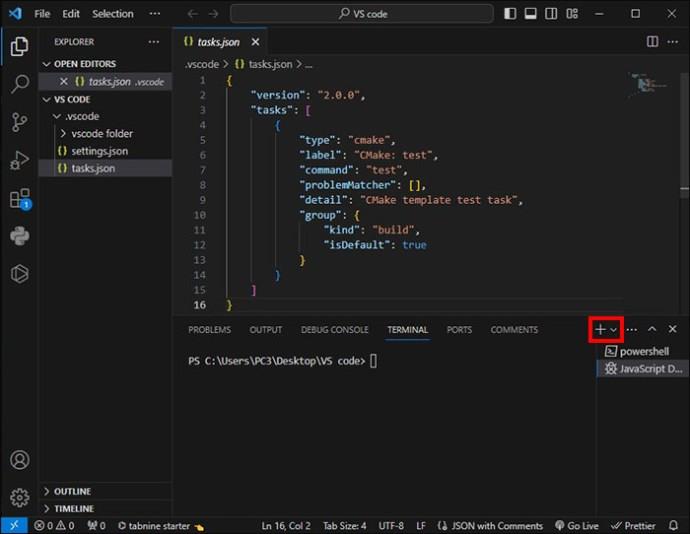 Как да стартирате код в терминал във VS Code