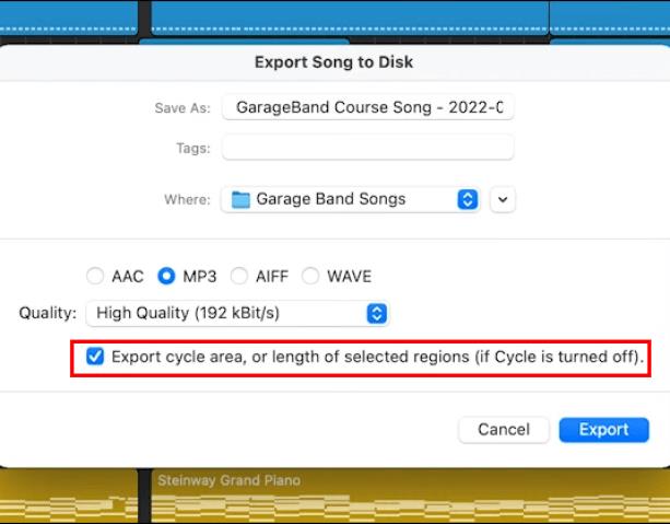 Hvordan eksportere til MP3 i Garageband