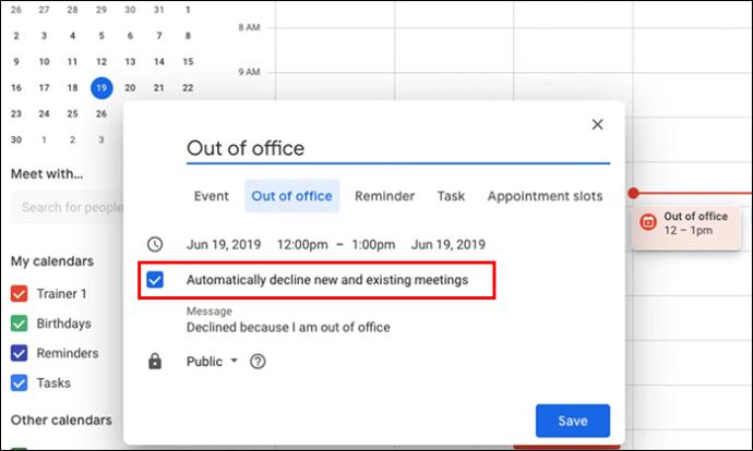 Kako postaviti izvan ureda u Google kalendaru