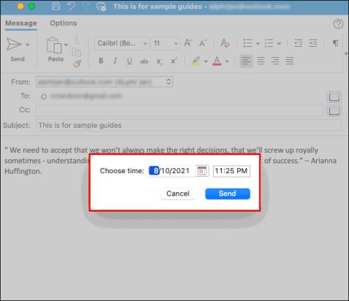 Jak naplánovat e-mail v aplikaci Outlook