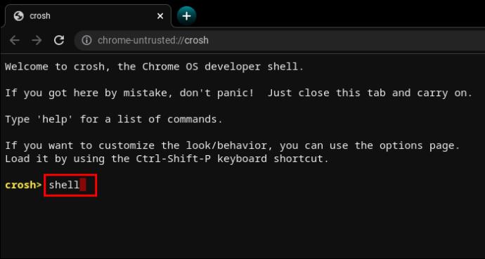 CROSH Commands – Útmutató a Chromebookhoz