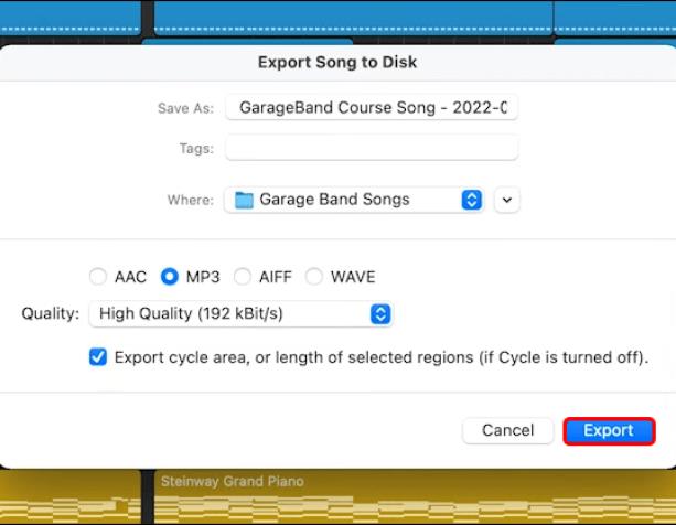 Hvordan eksportere til MP3 i Garageband