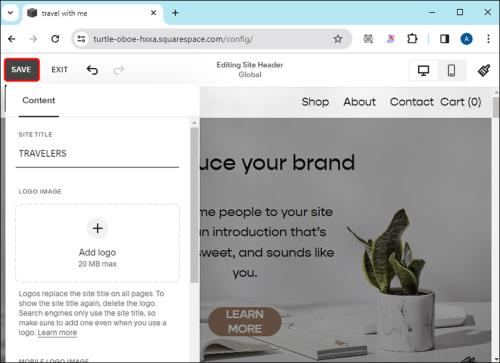 Kako promijeniti naziv web stranice u Squarespaceu