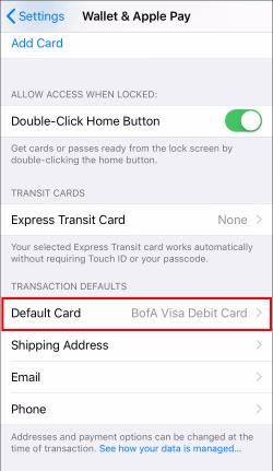 Jak změnit výchozí kartu v Apple Pay