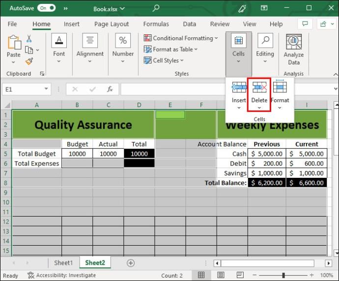 Kā izdzēst tukšās rindas programmā Excel