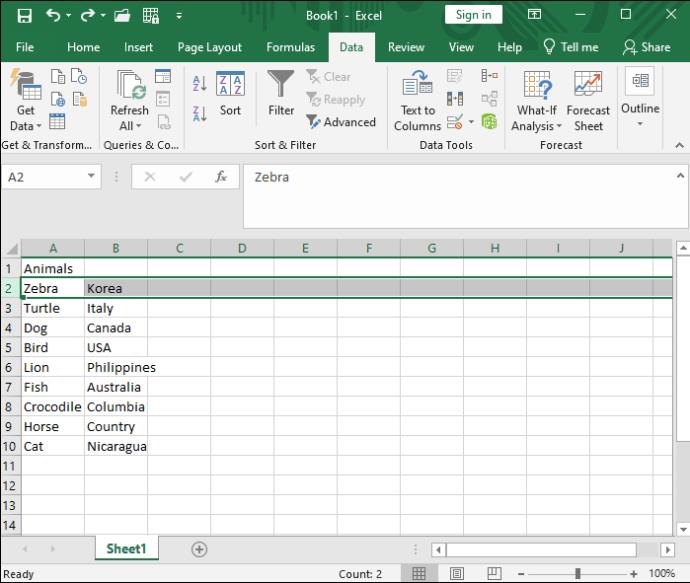 Kuinka lajitella Excelissä