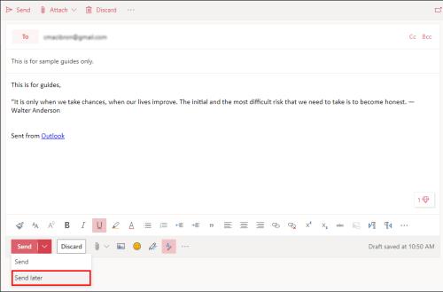 Jak naplánovat e-mail v aplikaci Outlook